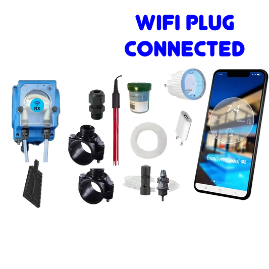 Bomba peristáltica RX de pilotaje WiFiPOOL UNO - kit completo - piscina hasta 150m³