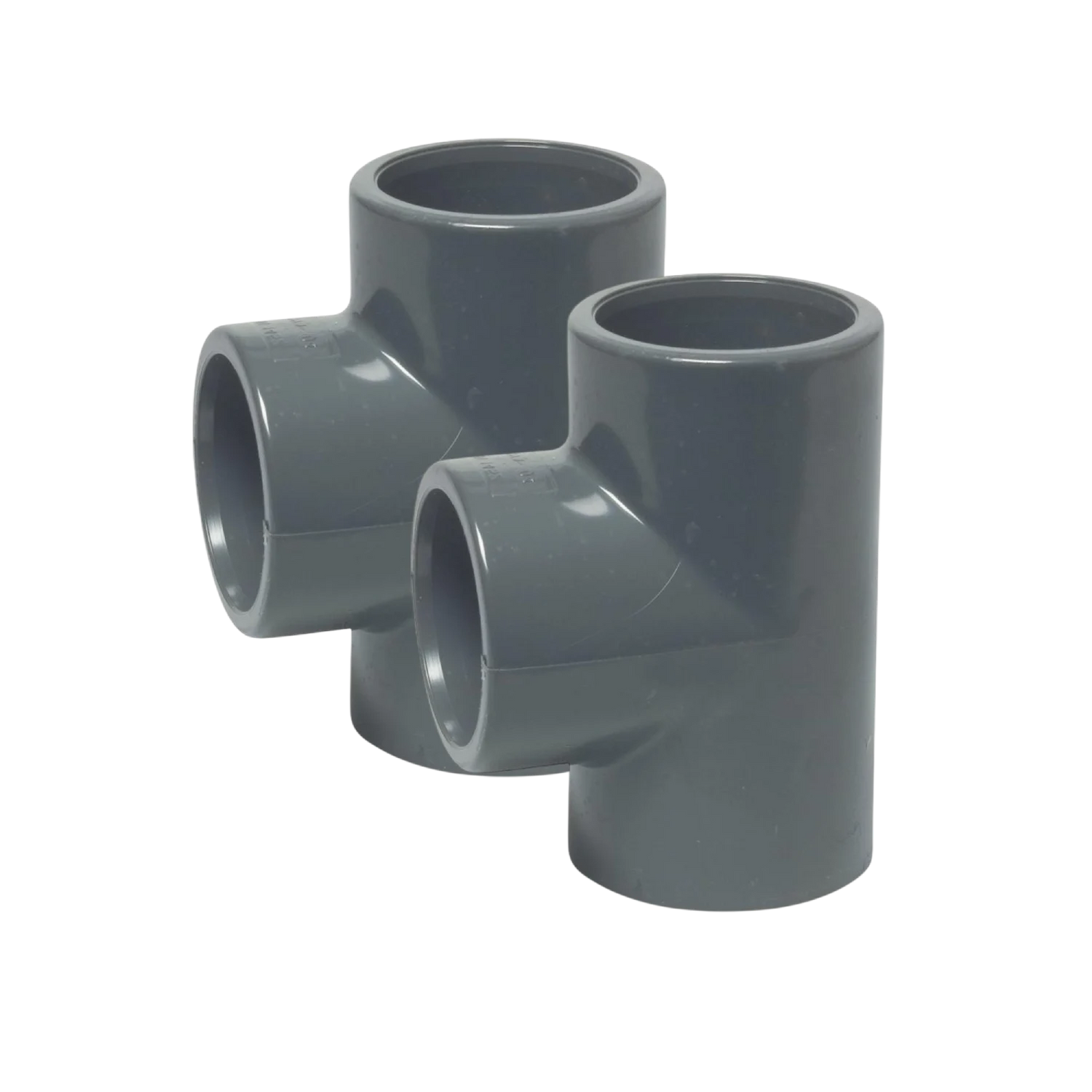  2x Peça em T 90° - PVC 50 mm para colar 16 bar (2 peças)