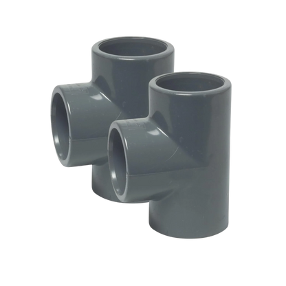  2x Peça em T 90° - PVC 50 mm para colar 16 bar (2 peças)