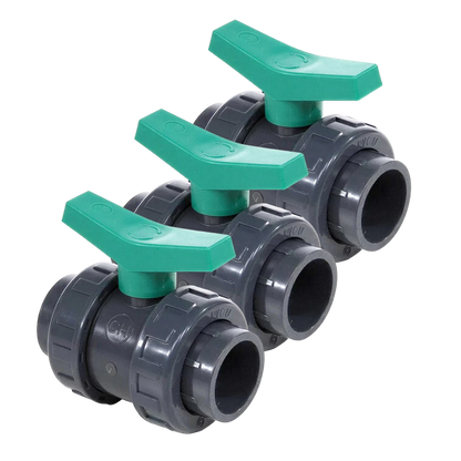 3x Válvula de esfera manual desmontável 50 mm (3 peças)