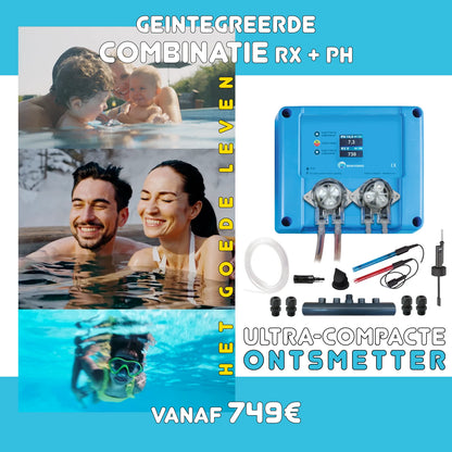 Dosificador líquido pH y cloro 12V compacto  "Pool TWIN COMBO"  - kit automontaje  - piscina/spa de 1 a 150m³