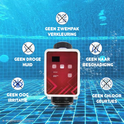 Eletrólise de sal SR pré-montada com controlo de pH, RX e fluxo - piscinas até 150 m³ - Wi-Fi | ecrã - Controlo de nível opcional