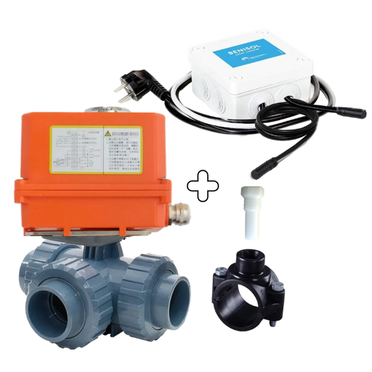 Valvola automatica a 3 vie 50/63 mm passaggio L con controllo temperatura BENISOL - plug & play