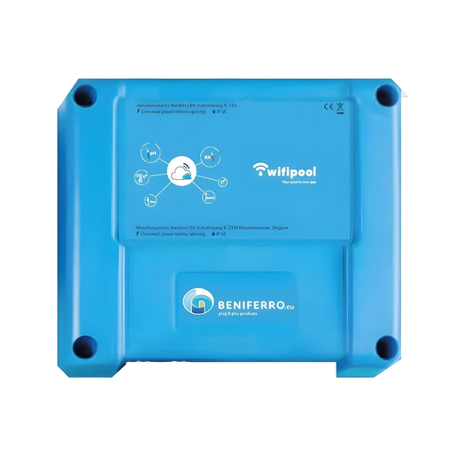 Caja de medición y pilotaje WiFiPOOL Connect-PRO ampliable con medición pH y RX - 3x temperatura, caudal, 3x nivel, presión y conductividad - conexión Ethernet y 4 enchufes