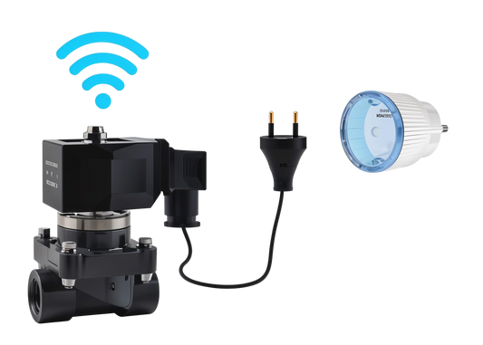 Válvula solenóide automática Wifi de 2 vias - rosca interior de 1 1/2 polegadas - plug & play