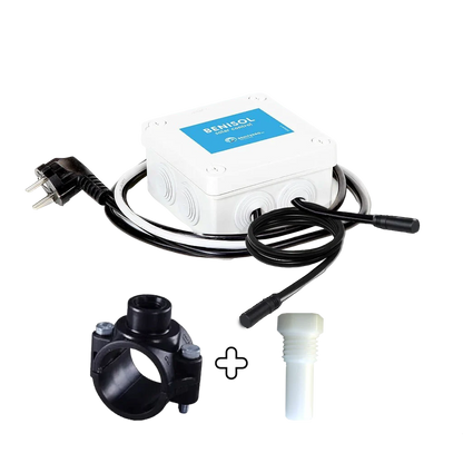Controlador de temperatura Benisol Plug&Play - 2 sensores, 1 carcasa para sensor de temperatura y collarin de toma