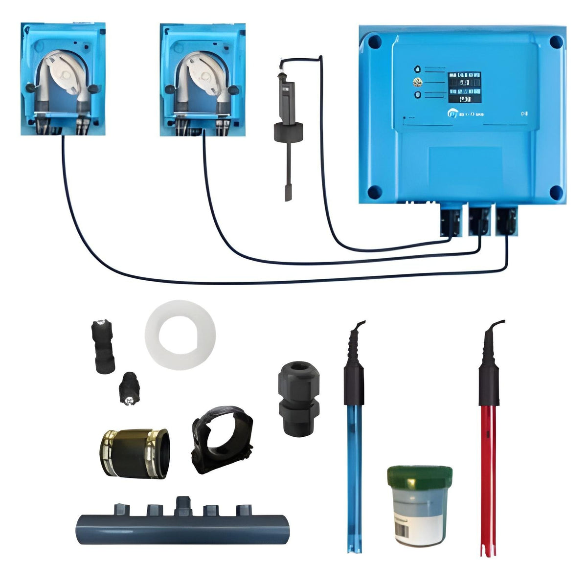 Dosificador líquido regulación pH y cloro - kit automontaje  para piscina de 10 a 150m³