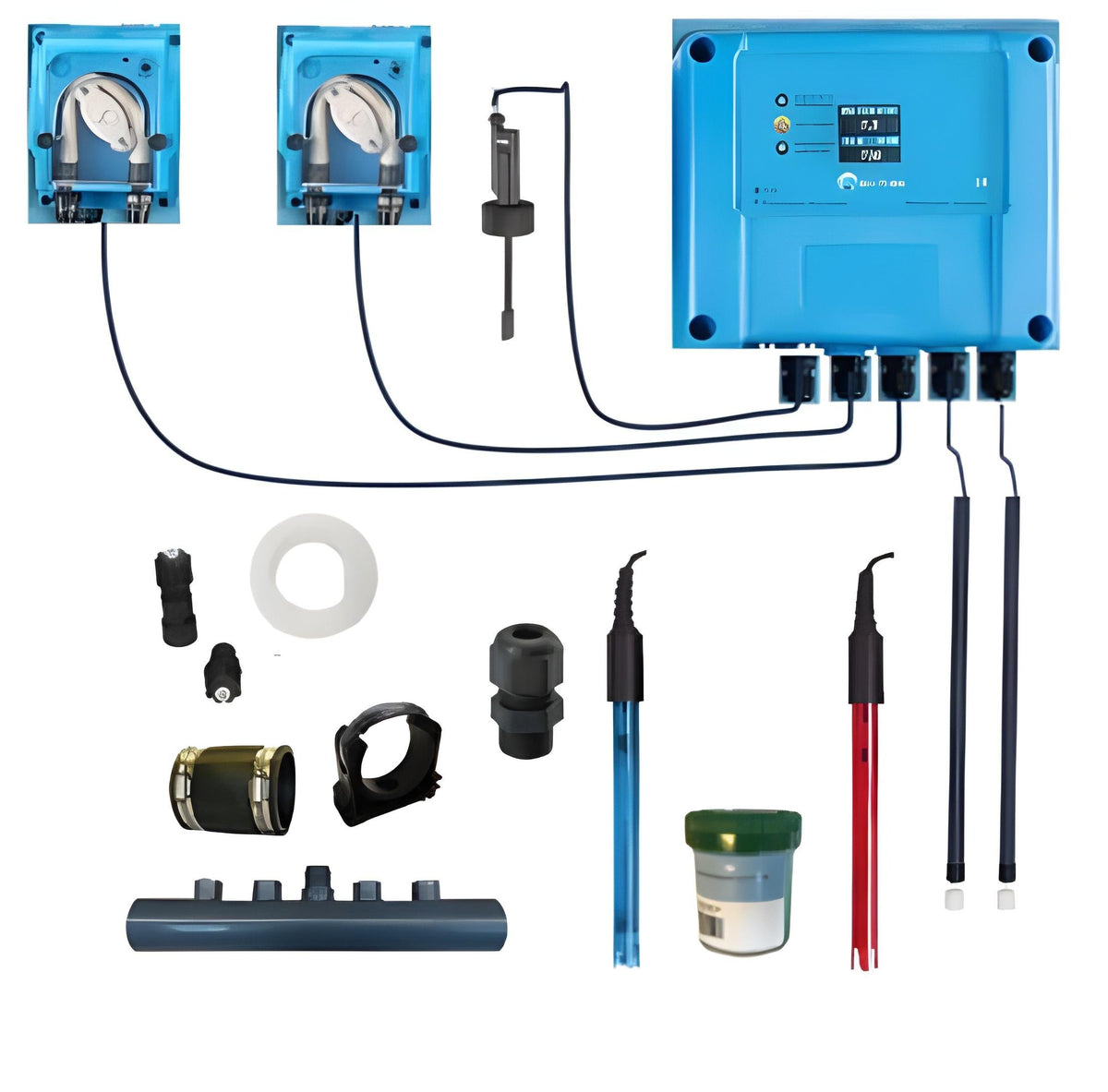 Dosificador líquido regulación pH y cloro - kit automontaje  para piscina de 10 a 150m³