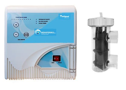 Electrolisis salina baja en sal (LS) sin control de pH y Cloro - kit de automontaje para piscina de 30m³ a 125m³.