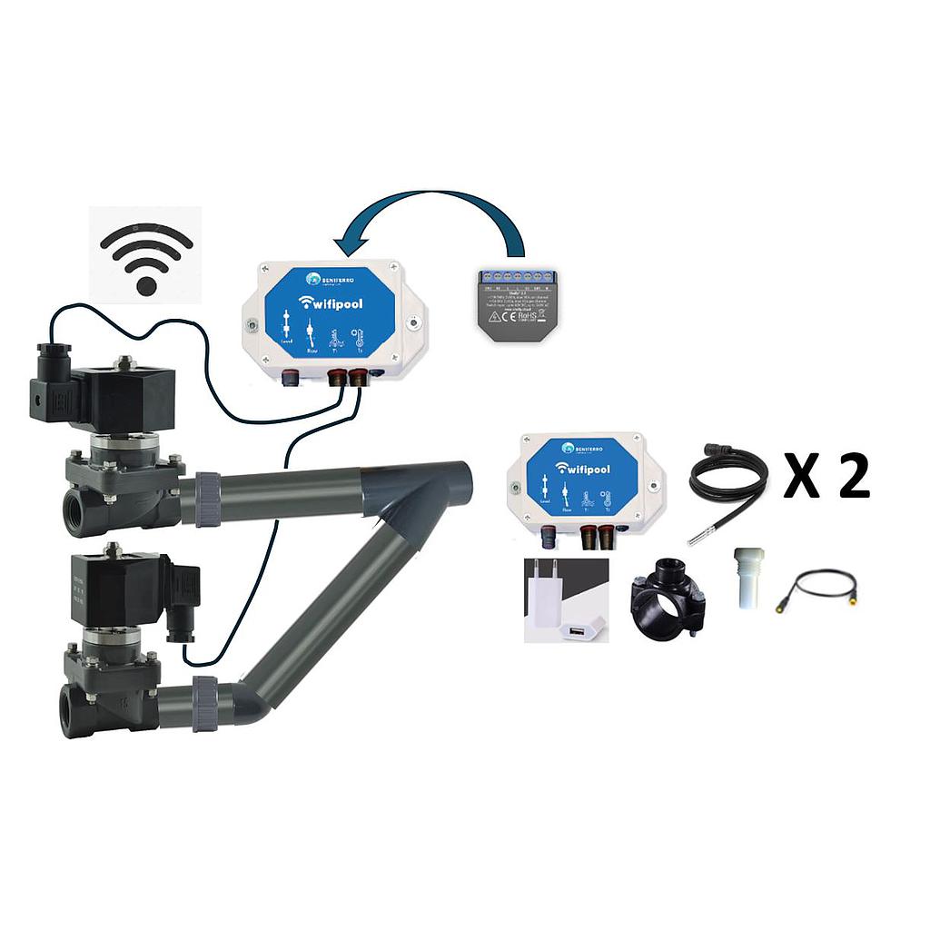 Wifi automatische Solenoide bypass met temperatuurssensoren - plug & play