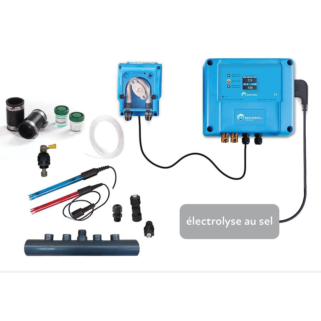 Kit de auto-montagem da unidade de controlo da eletrólise do sal com controlo de pH e RX e ficha à sua escolha