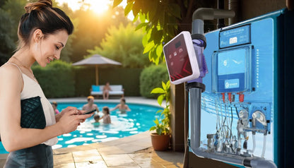 Electrólisis salina SR premontado con control de pH, RX y caudal - piscinas de hasta 150 m³ - Wi-Fi | Pantalla - Control de nivel opcional