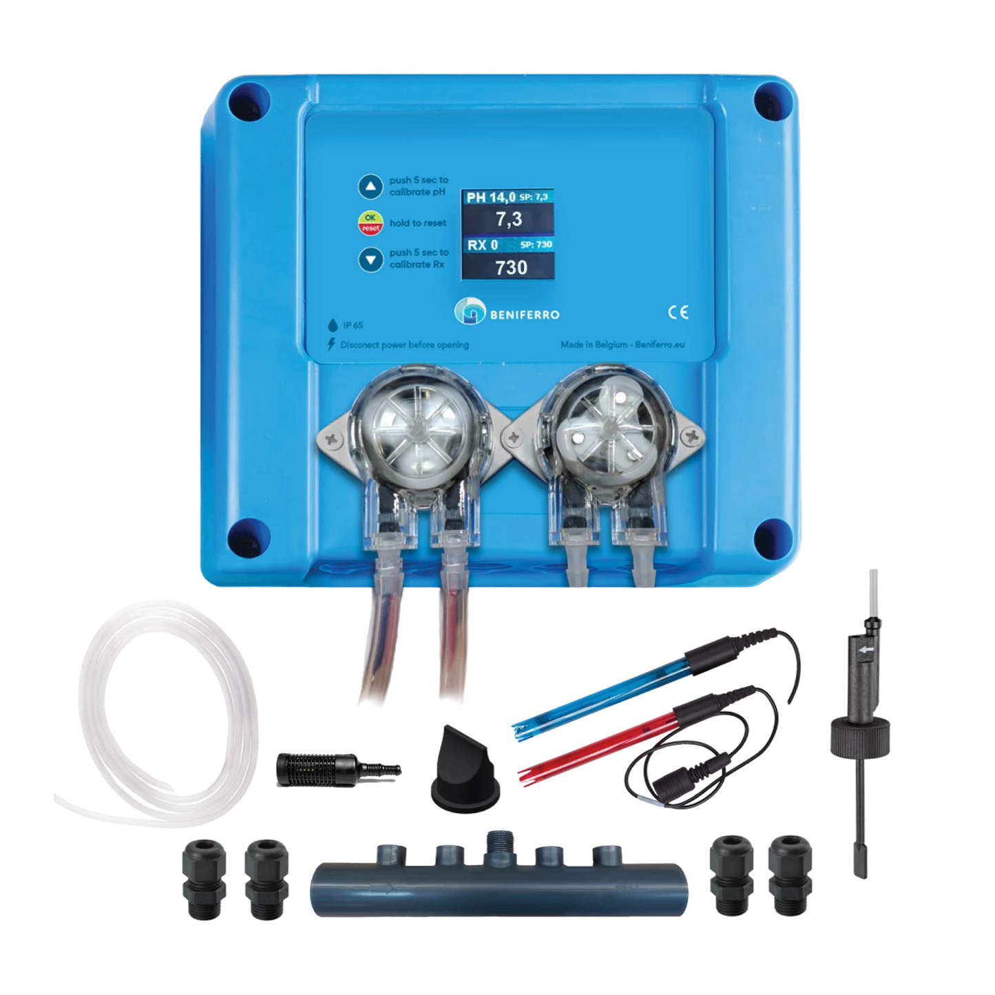 Dosatore per regolazione pH e cloro liquido - kit fai da te  per piscine da 10 a 150 m³