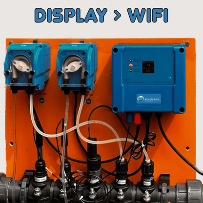 Caixa de medição e pilotage WiFiPOOL Connect-PRO expansível com medição pH e  RX - 3x temperatura, fluxo, 3x nível, pressão e condutividade - ligação Ethernet e 4 fichas