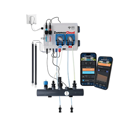 Pool Twin PRO ZwemcoCloud - interruptor fluxo/nível - 2 sondas temp., 2 fichas 220V - piscina até 150m³